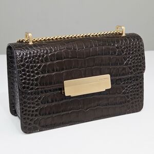 Ateliers Auguste Elegant Brown Crocodile-Embossed Shoulder Bag